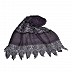 Moti and diamond studded hijab designed with black stripes - Light purple